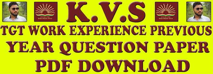 Kvs previous year question paper tgt work experience