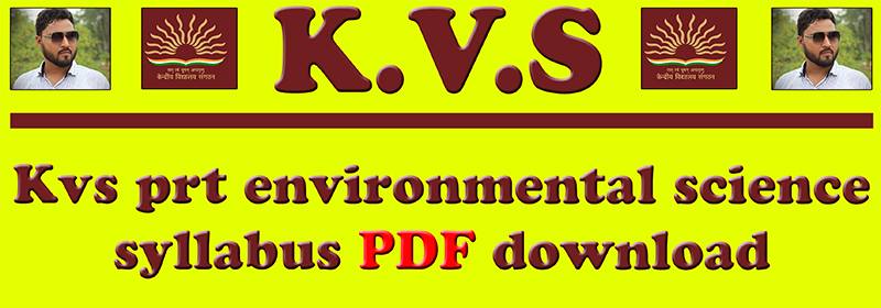 Kvs prt environmental science syllabus