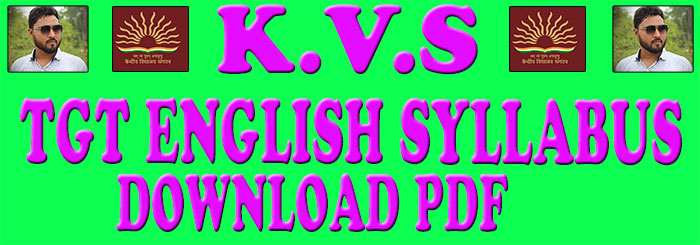 Kvs tgt English syllabus 2022 pdf download
