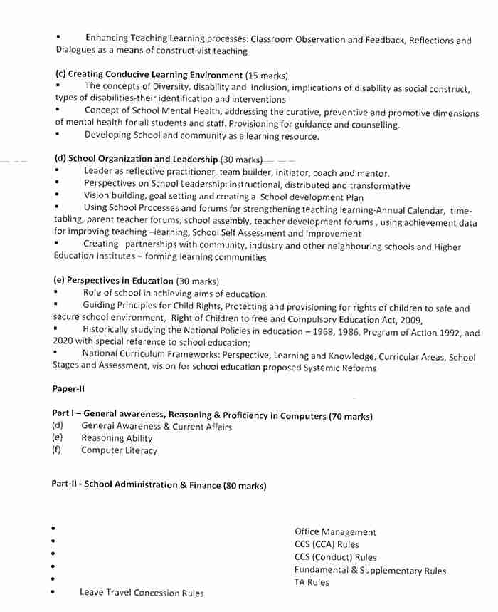 Kvs vice principal syllabus 2022 pdf download 