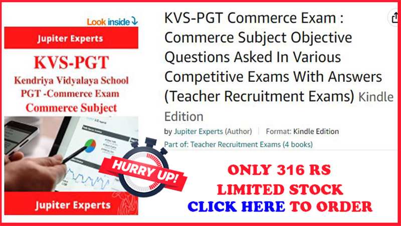 kvs previous year question paper pgt commerce accountancy