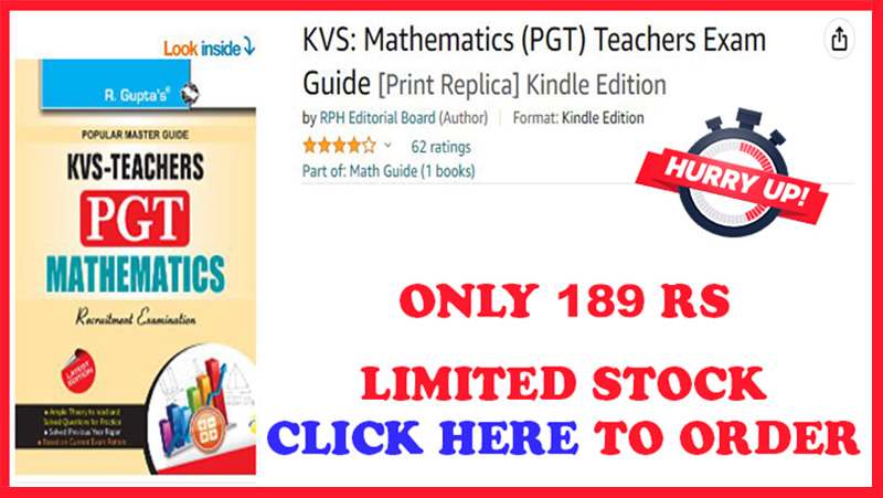 kvs previous year question papers for pgt mathematics