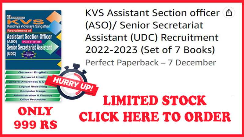 kvs senior secretariat assistant previous year question paper