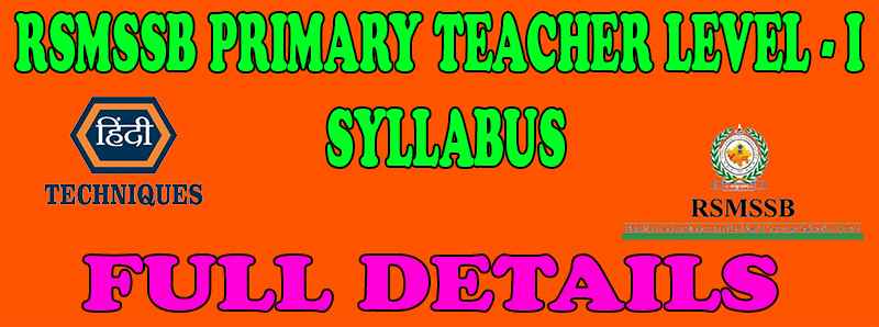rsmssb primary teacher syllabus