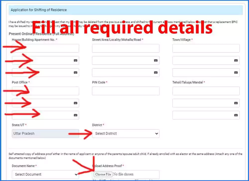 Change Part Number in Voter ID Online step 5